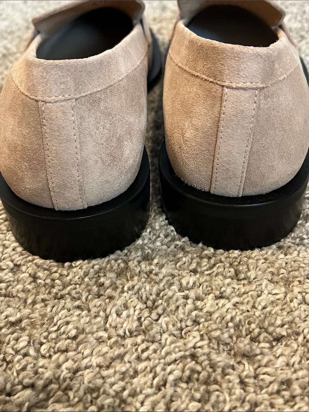 NEW Stuart Weitzman Palmer Sleek Loafers 6.5B Sabbia Beige Suede Leather Spain‎